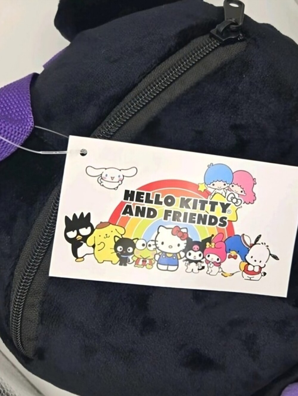 Sanrio Kuromi 16" Stuffed Animal Plush Backpack Large Black & Purple NWT - Picture 8 of 10
